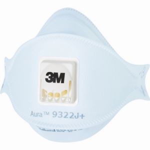 スリーエム 3M スリーエム 3M 9322J AURA T Aura 使い捨て式防じんマスク 9322J+ DS2 排気弁付 10枚/1箱