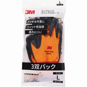 スリーエム 3M スリーエム 3M GLOVE ORA L 3P コンフォートグリップグローブ オレンジ Lサイズ 3双パック