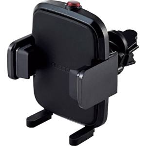 エレコム ELECOM エレコム P-CARS12BK 車載アクセサリー/スマホスタンド/ワンタッチホルダー/エアコンルーバー取付タイプ/ブラック
