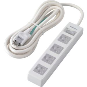 エレコム ELECOM エレコム T-T09-3430WH/RS タップ 3P4個口 差込口2P 一括スイッチ マグネット付 ホコリシャッター付 3m RoHS