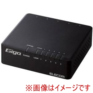 エレコム ELECOM エレコム EHC-G05PA4-JB Giga対応スイッチングHub 5ポート 磁石付き プラスチック筐体 電源外付 ブラック