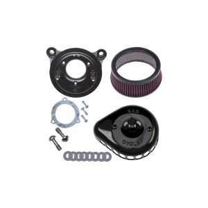 S＆S S＆S 170-0438 ステルス エアクリーナーキット ミニティアドロップ グロスブラック ツインカム(電子スロットル) 08-17