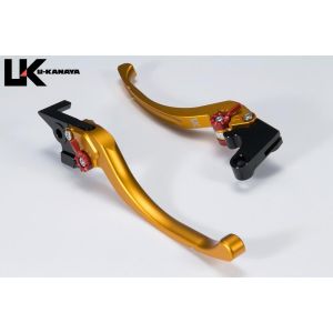 ユーカナヤ U-KANAYA U-KANAYA YA040-082-0812 レバーセット ツーリング GD/BK (ツヤケシ) YZF-R25/R3