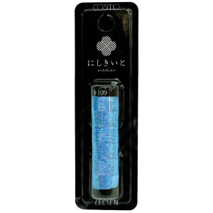 ルシアン LECIEN cosmo ルシアン にしきいと ラメ 発泡水 たすき撚り 刺しゅう糸 20m巻 Col.109 青空 あおぞら No.77 CS77-109 cosmo