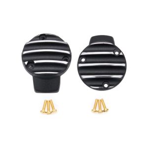 モートーン モートーン MMU016 スロットルボディカバー リブ ブラック/ポリッシュ T120 (16-25) Thruxton1200/R/RS (16-24) Bobber (17-25)