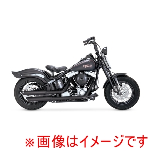 バンスアンドハインズ バンスアンドハインズ 46842 TwinSlash 3in S/O ツインスラッシュ 3インチ スリップオン ブラック マフラー SOFTAIL 07-09