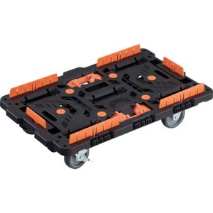 トラスコ中山 TRUSCO トラスコ中山 BT700KJ3S2-E100T 連結式樹脂製平台車 ビートル 700X450 自在3輪 内2輪ストッパー付 柵 メーカー直送 代引不可 北海道沖縄離島不可