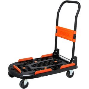 トラスコ TRUSCO トラスコ MPK-780-BK-RSK 樹脂台車 カルティオ 新型 780X490 折畳 黒 荷物落下防止柵付 メーカー直送 代引不可 北海道沖縄離島不可