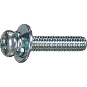 トラスコ中山 TRUSCO トラスコ中山 Y832-0520 ナベ頭座金組込ねじ P=3 三価白 M5×20 10本入  ばね座金+JISワッシャー付き  少量パック