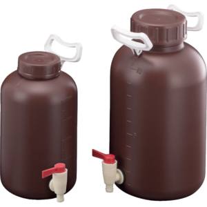 サンプラテック サンプラテック 2926 PE 取手付 広口 下口活栓瓶 遮光 5L