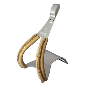 三ヶ島製作所 MKS MKS トゥクリップ Lサイズ TOE CLIP ALLOY w/leather 革付きアルミ製 ミカシマ 三ヶ島