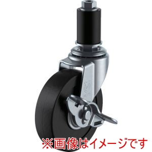 ユーエイ ユーエイキャスター LTF-50RS-16 差し込み式 自在 キャスター ゴム 車輪径50mm ストッパー付き Lタイプ LTF-S型 パイプ径16