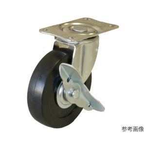 ユーエイキャスター YUEI ユーエイキャスター E-100RHS キャスターS付自在車 径100ハードゴム車輪