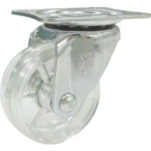 ユーエイキャスター YUEI ユーエイキャスター G-38PC-R スケルトンキャスター自在車 38径ポリカーボネート車(赤)