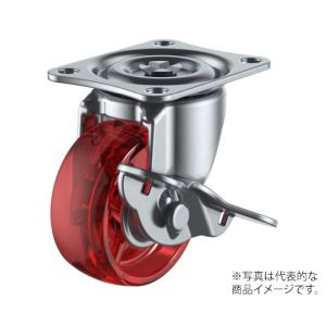 ユーエイキャスター YUEI ユーエイキャスター G-38PCS-R スケルトンキャスター自在車S付 38径ポリカーボネート車輪(赤)