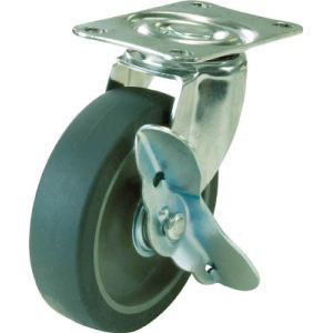 ユーエイキャスター YUEI ユーエイキャスター E-75ELS プレート式エラストマーキャスターS付 自在75径