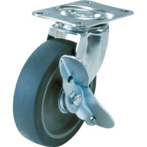 ユーエイキャスター YUEI ユーエイキャスター G-65ELS キャスター自在車ストッパー付 65径エラストマー車輪