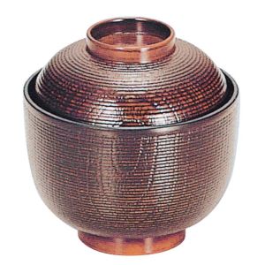 若泉漆器 若泉漆器 千筋ケヤキ小吸椀 栃 3寸 耐熱ABS