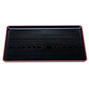 若泉漆器 若泉漆器 一休木目盆 黒天朱 尺5寸 ABS樹脂 NS加工