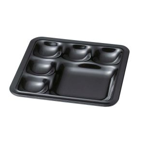 若泉漆器 若泉漆器 ニュービュッフェプレート バラエティー深 黒