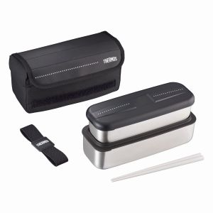 サーモス THERMOS サーモス フレッシュランチボックス 1100ml 上容器 380ml 下容器 720ml ドットブラック DSD-1105W D-BK