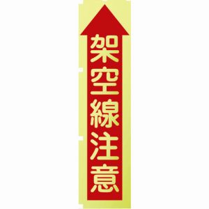 グリーンクロス グリーンクロス 1148600508 蛍光イエローのぼり旗 KN8 架空線注意