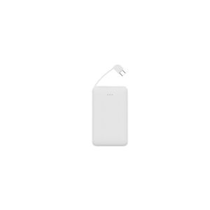 Lazos Lazos L-MBPDSC5-WH モバイルバッテリーPD対応 スリム Type-Cケーブル収納 5000mAh