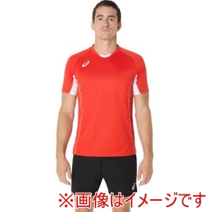 アシックス asics アシックス 2053A218 ゲームプラシャツ 半袖 ファイアリーレッド L