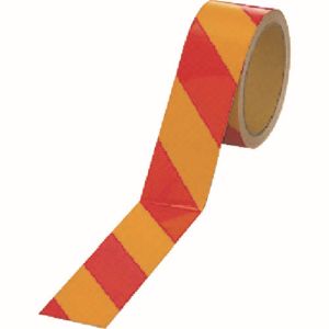 ユニット UNIT ユニット 374-17 反射トラテープ 赤/黄 ポリエステル樹脂フィルム 45mm幅×10m
