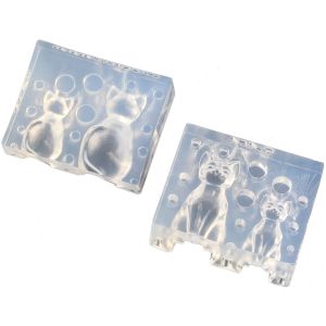 亀島商店 亀島商店 アニマル レジンクラフト用 ソフトモールド C-454 猫Cタイプ M Sサイズ 1個入