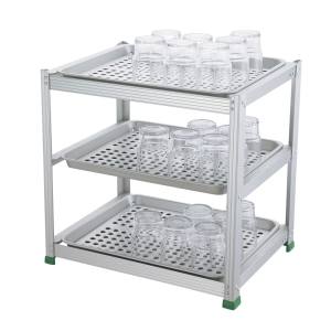 中尾アルミ製作所 ナカオ アルマイト 三段式ウォーターグラストレー 中 中尾アルミ