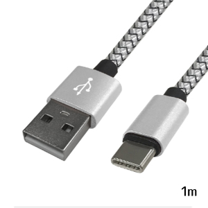 ラソス Lazos ラソス L-TC3-BK1 USB - Type C 3A ケーブル シルバー 1m