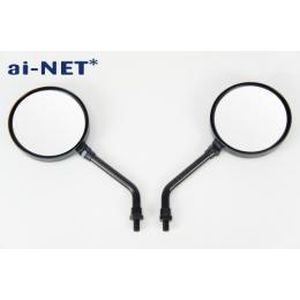 アイネット アイネット 5095 Z2 ミラー 左右セット 8mm ショートステー(ブラック)