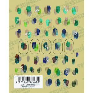 イングカワモト イングカワモト ツメキラ ネイルシール Latte 塗りかけニュアンス2 ブルー LT-NKN-102