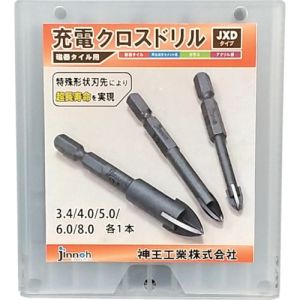 神王工業 jinnoh 神王工業 JXD-5S1 充電クロスドリルセット 磁器タイル用