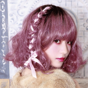 プリシラ プリシラ オール グラデ ハニー ウェーブ ボブ 耐熱 ダークプラム CTA-103-CTDP