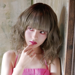 プリシラ プリシラ オール グラデ ハニー ウェーブ ボブ 耐熱 オリーブグレー CTA-103-CTOG