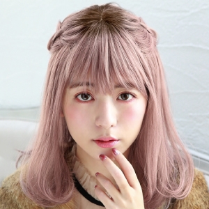 プリシラ プリシラ オール グラデ フリル カール ミディ 耐熱 グレーラベンダー CTA-693-CTGL