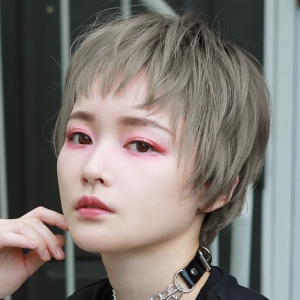 プリシラ プリシラ オール グラデ ハンサム ショート 耐熱 オリーブグレー CTA-104-CTOG