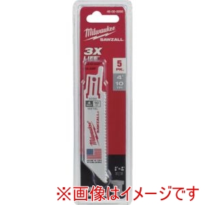ミルウォーキー milwaukee ミルウォーキー 48-00-5090 THIN KERF金工用レシプロソーブレード 10TPI 101mm 5本パック