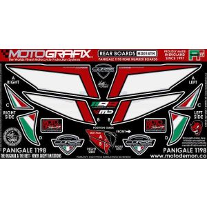 モトグラフィックス MOTOGRAFIX モトグラフィックス MT-RD014TR ボディパッド REAR 1199PANIGALE 12-