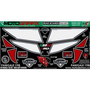 モトグラフィックス MOTOGRAFIX モトグラフィックス MT-RD014WT ボディパッド REAR 1199PANIGALE 12-