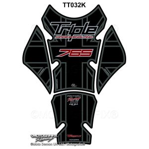 モトグラフィックス MOTOGRAFIX モトグラフィックス MT-TT032K タンクパッド BLK/GRY TRIUMPH 765 series
