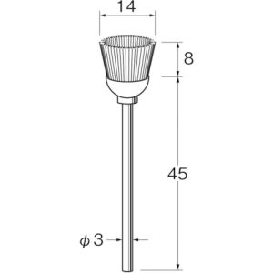 日本精密機械工作 リューター B3211 軸付カップ型ブラシ軸径 mm :3毛材:黒毛 豚毛 日本精密機械工作