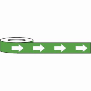 セーフラン セーフラン 11994 耐摩耗標識テープ 75mm×22m 矢印 緑白
