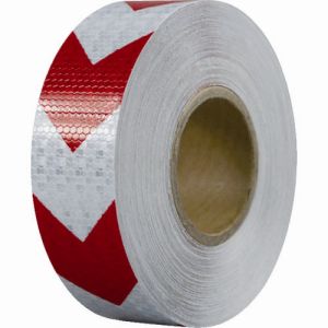 セーフラン セーフラン 14363 高輝度反射テープ 赤白矢印 幅50mm×50m