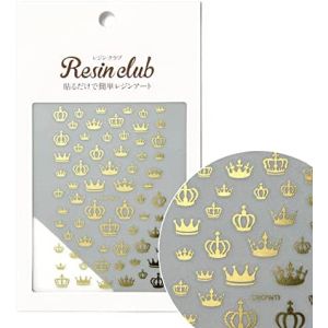 イングカワモト イングカワモト ツメキラ レジンクラブ 金の王冠 レジン用シール ゴールド CROWN King RC-CRW-101
