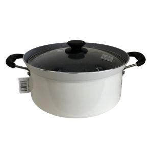 ヒラノトレーディング ヒラノ IH対応 ストーン調マーブルコート ふきこぼれにくい大型鍋 26cm