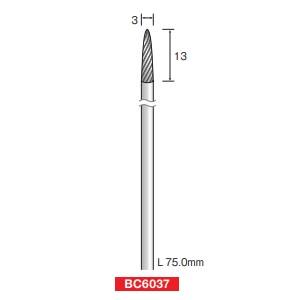 ミニター ミニモ Minimo ミニター ミニモ BC6037 ロングシャフト超硬カッター スパイラルカット φ3 1本