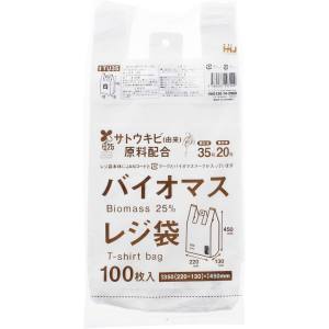 ハウスホールドジャパン ハウスホールドジャパン バイオマスレジ袋 西日本35号 東日本20号 Mサイズ 100枚入 TU35